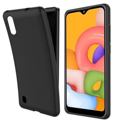 Husa protectie, Compatibila cu Samsung A01, Silicon, Negru