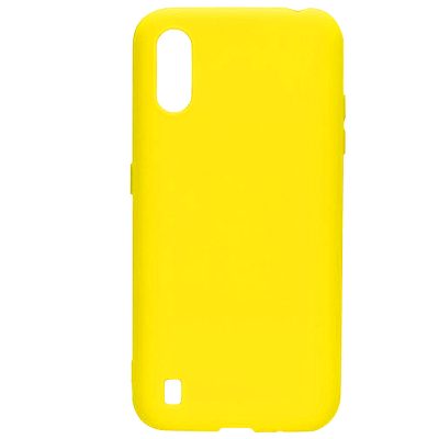 Husa silicon Compatibila cu Samsung A01 Matte, Antisoc, TPU Galben