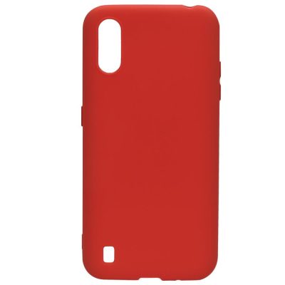 Husa silicon Compatibila cu Samsung A01 Matte, Antisoc, TPU Rosu