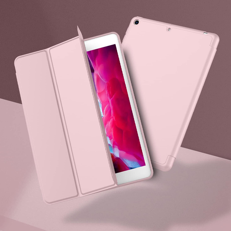 Husa tip Carte cu Suport Pix pentru Apple iPad Mini 4/5, Protectie completa, Pliabila, Roz