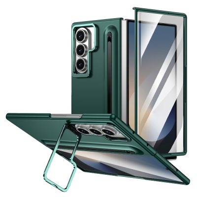 Husa Protectie camera cu Suport Pix+Folie pentru Samsung Z Fold7, Antisoc, Verde