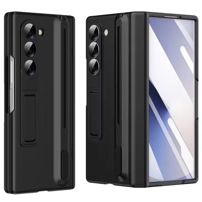 Husa Suport tija, Pix si Folie incluse, Pentru Samsung Galaxy Z Fold7, Protectie antisoc, Negru