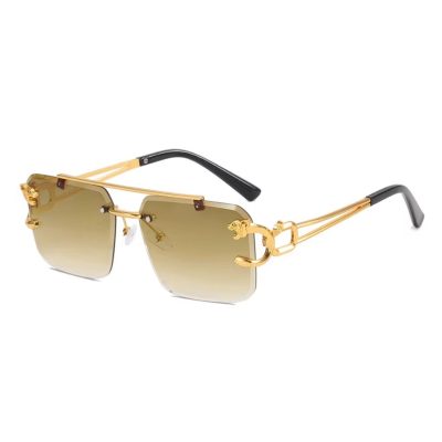 Ochelari de Soare Premium, Model Jaguar, Fără Ramă, Protectie UV400, Maro