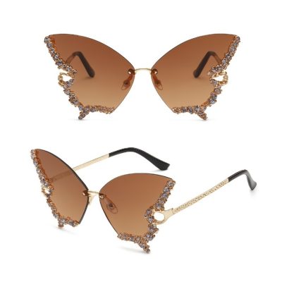 Ochelari Glamour Fluture, Cristale Multicolore, Festival Fashion, Protectie UV400, Maro