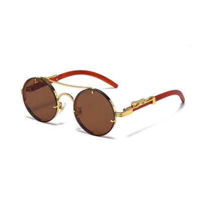 Ochelari Soare Retro-Lux, Design Artistic, Detalii Aurii, Protectie UV400, Maro